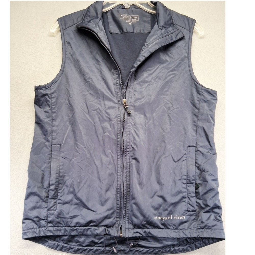 Vineyard Vines Women Sleeveless Full Zip Vest Blue Size XS nylon